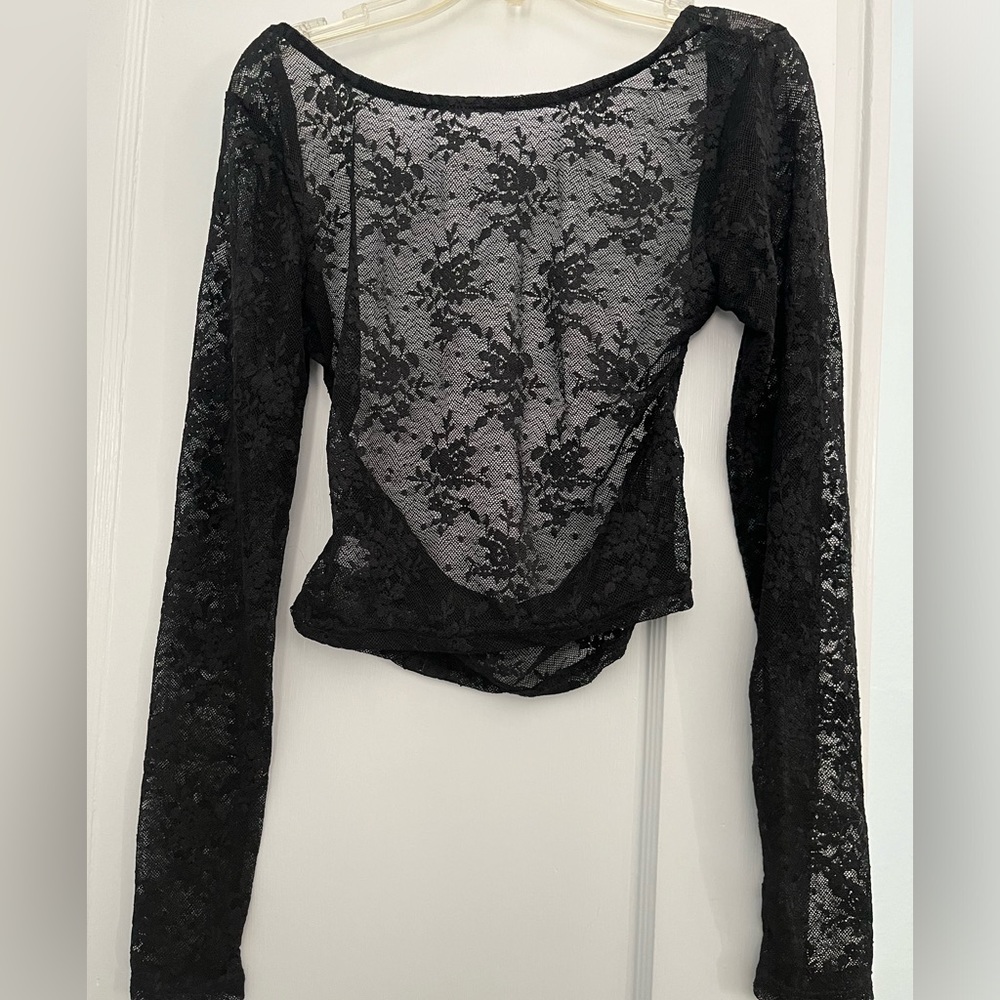 BLACK, LACE, OPEN BACK